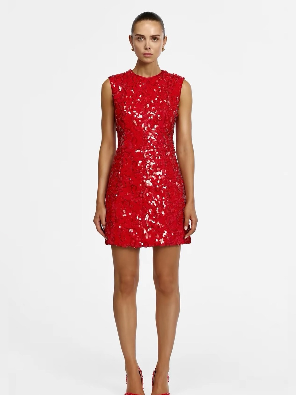 Acler Pryde mini dress Red Sequin Sleeveless Mini Dress, 6